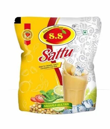 Chana Sattu Packaging Pouch - Polyester Material, Multi Layer Lamination, Glossy Surface Finish, Rotogravure Printing Technique, Printed Pattern
