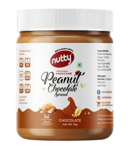Chocolate Peanut Butter - 1 kg Plastic Jar, 18 Months Shelf Life | Suitable for Adults, Versatile for Milkshakes, Cupcakes, and Desserts