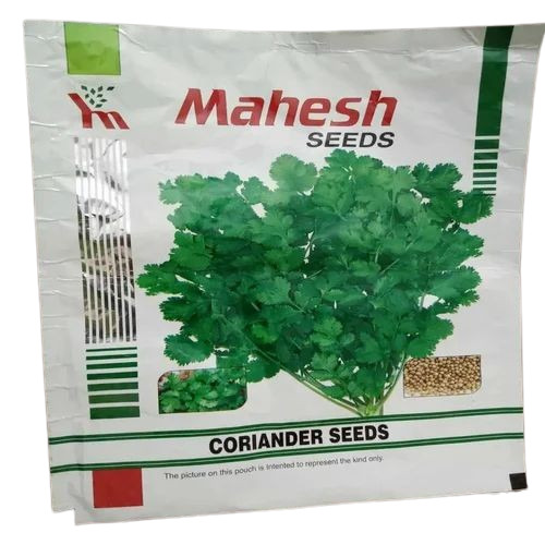 Coriander Seeds Packaging Pouch - Plastic Material, Printed Pattern | Ideal for Storage and Preservation of Culinary Seeds