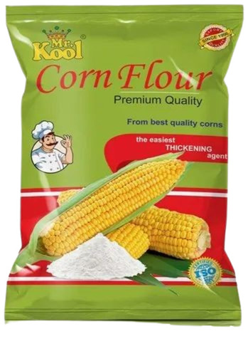 Corn Flour Packaging Pouch - LDPE, Center Sealed, 1 Kg Capacity, Multi Color Printed with Glossy Finish , Double Layer Lamination