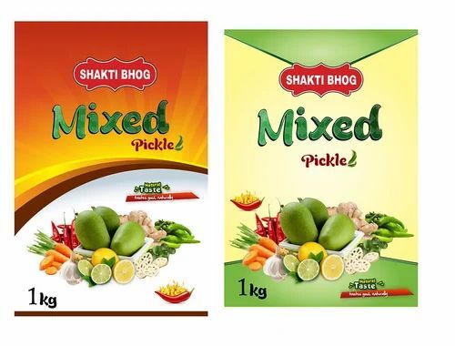 Mixed Pickle Packaging Pouch - Plastic Material, Printed Pattern for Versatile Use