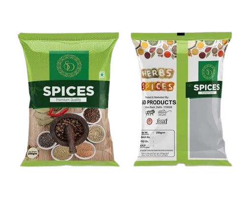 Spices Packaging Pouch - Plastic Material , Printed Design for Enhanced Aesthetic Appeal and Versatile Usage