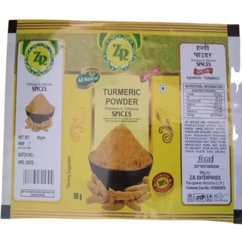 Turmeric Powder Packaging Pouch - Plastic Material, Printed Pattern | Ideal for Storing and Preserving Freshness and Flavor