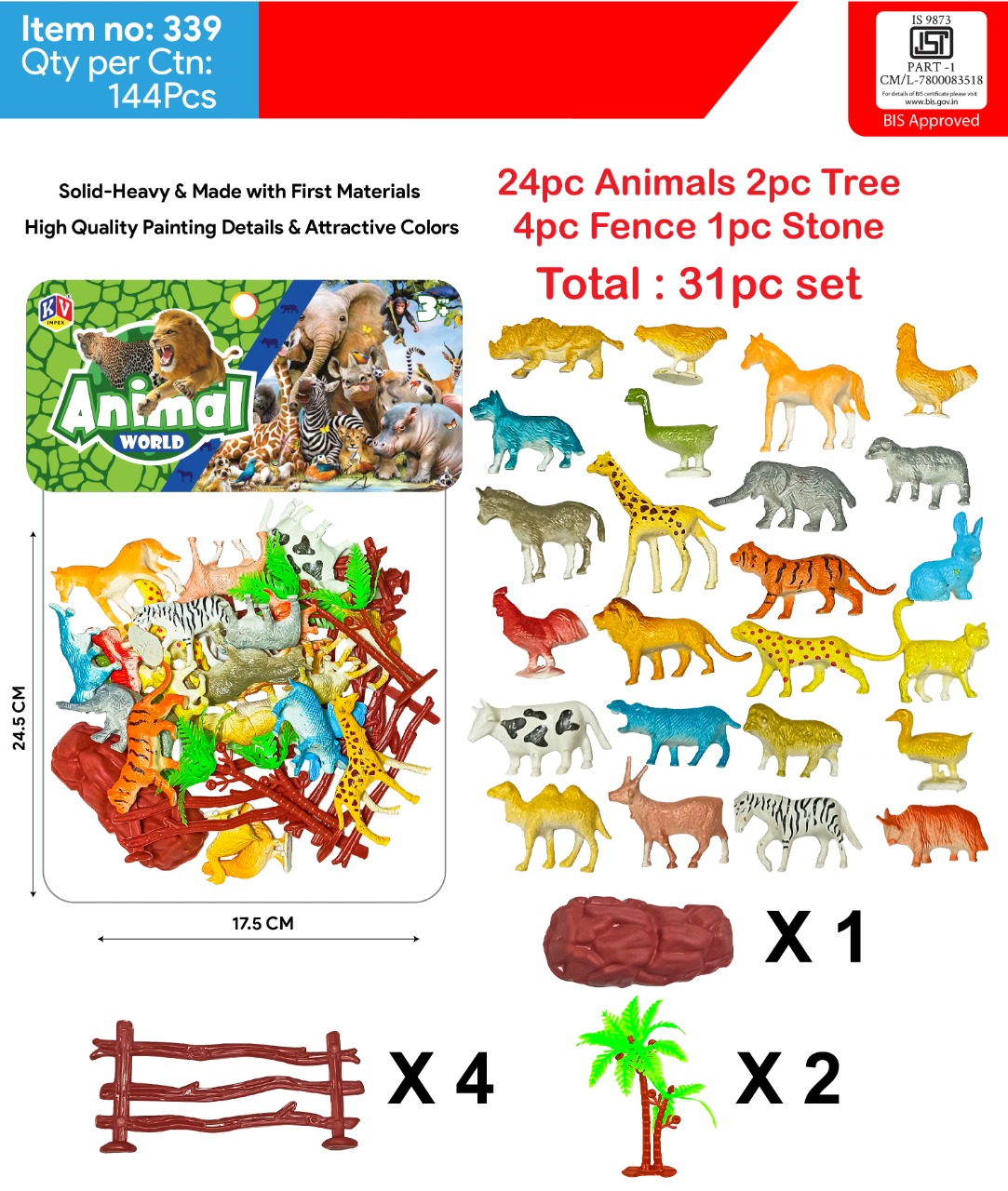 24 Pc Animal Set