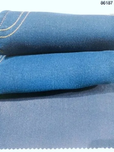 86187 Polyester Knitted Denim Fabric - Plain Texture Various Colors | Washable Shrink Resistant Ideal for Textile Industry