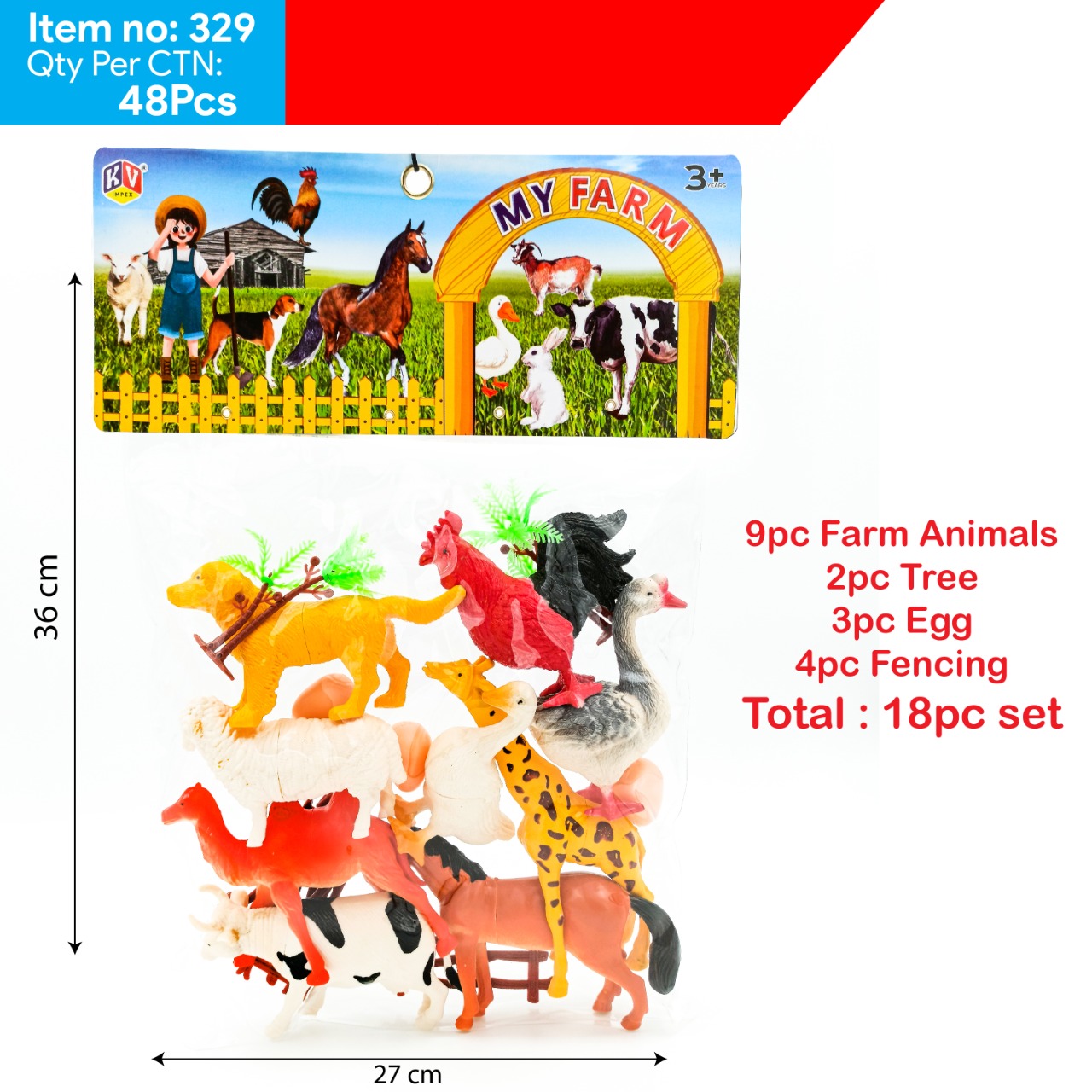 9 Pc Farm Animal Toys