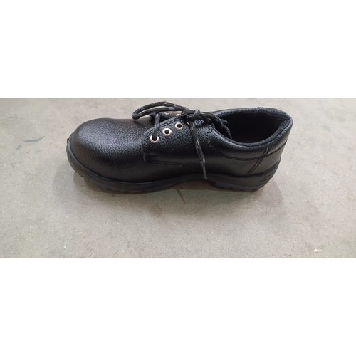 Acme Safety Shoes Low Ankle Pvc Sole Black Trends (Size Uk 6 - Uk 10) - Material: Leather