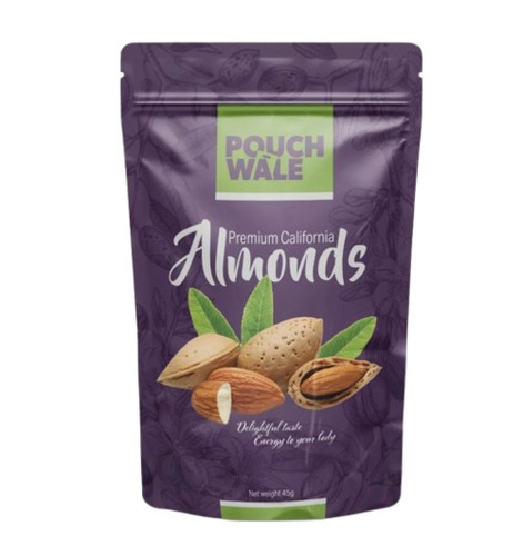 Almond Packaging Pouch - Plastic Material, Printed Design for Secure and Attractive Packaging Solutions