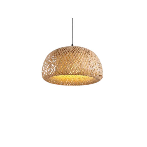 Bamboo Hanging Lamp Shade - Bamboo Material, Round Shape, Brown Color | Eco-Friendly Handcrafted Design, Soft Ambient Lighting for Homes & Outdoors