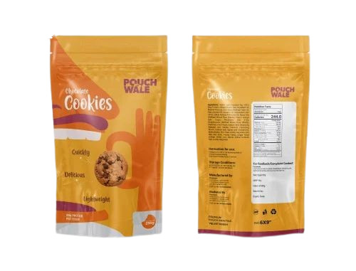 Cookies Packaging Pouch - Plastic, Printed Design | Ideal for Cookie Storage and Packaging