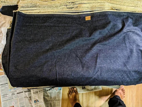 Cotton Denim Fabric - Plain Texture, Various Colors | Washable, Shrink-Resistant, Ideal for Textile Industry