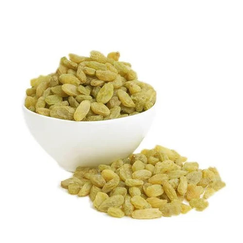 Dried Raisin - 500 Grams, Very Good Quality, 100% Pure, Sweet Taste, Yellow Color, Elongated Shape, Sunlight Dried, Non Glutinous, Shelf Life of 1 Year