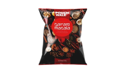 Garam Masala Packaging Pouch - Plastic Material, Printed Pattern | Ideal for Spices Storage and Flavor Preservation