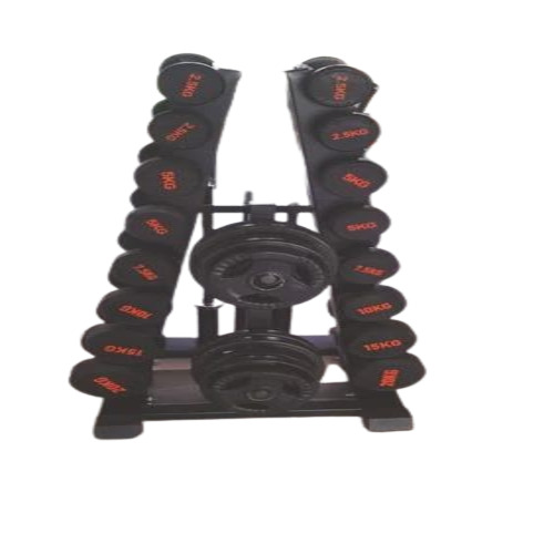 Gym Dumbbell Set - Rubber Material | Black Color, Fixed Weight, Commercial Grade, Manual Operation for Muscle Gain and Strength Training