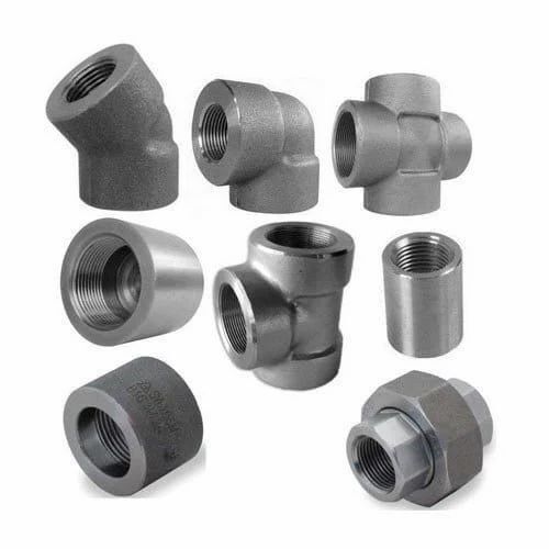 M S Forged Pipe Fittings - 0.5 Inch Diameter 6 Inch Size Black MS Elbow Threaded End Connection | Durable for All Pipeline Applications