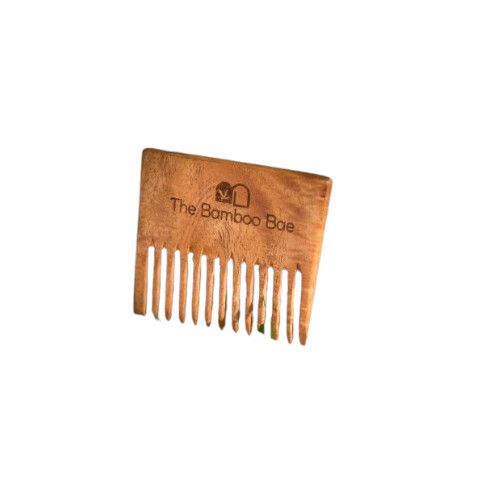 Bamboo Pocket Comb - 3 Inch Matte Brown | Mini Wooden Comb for Men, Ideal for Detangling Hair