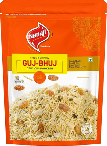 Nanaji Guj Bhuj Namkeen - Salty & Tasty Vegetarian Snack | Crispy Texture, Food Grade Quality, Perfect for Any Occasion