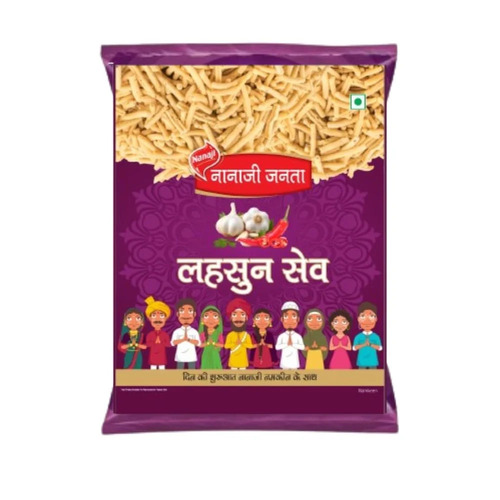 Nanaji Lehsun Sev Namkeen - Food Grade Vegetarian Snack, Crispy Texture, Salty Flavor | Vegetarian Delight, Perfect for Any Snack Craving