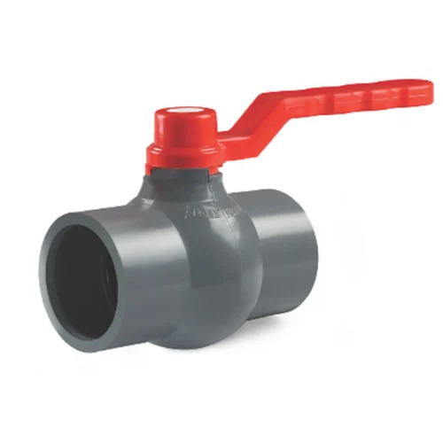 Plastic Long Handle Ball Valve - 20 mm Size, High Pressure, Polished Finish | Red and Grey Color, Ideal for Industrial Pipe Fitting Applications