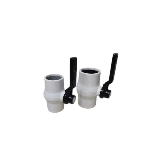 RPVC Water Ball Valve - 1/2 to 4 Inch, High Pressure PVC Pipe Fitting for Industrial Use, White and Blue