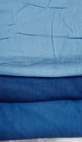 Denim Fabric - Plain Texture, Various Colors | Washable, Shrink-Resistant, Ideal for Textile Industry