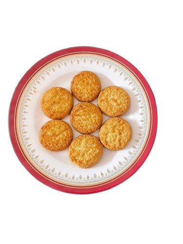 Bisking Coconut Cookies - Round Shape, Semi-Soft Texture | Vegetarian Delight with Sweet Flavor and Delicious Taste