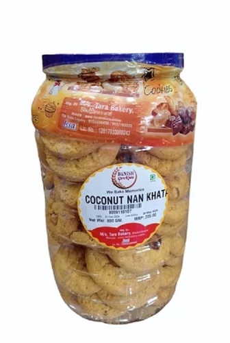 Coconut Nan Khatai Cookies - Round Shape, Semi-Soft Texture, Sweet Taste | Vegetarian Delight with Rich Coconut Flavor