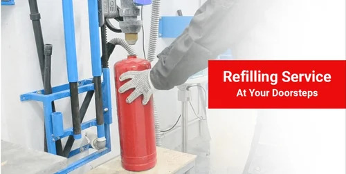 Fire Extinguisher Refilling - MS Material, Red Color | Durable Fire Safety Solution for Commercial Applications