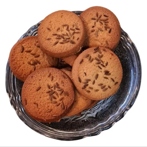 Jeera Cookies - Round Shape, Semi-Soft Texture | Delicious Vegetarian Treat with Sweet Taste