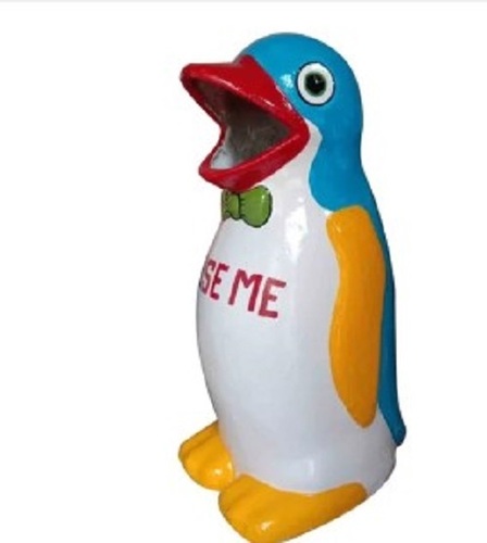Multi Color Penguin Dustbin - Crack Resistant Material, Easy To Clean Design | Customizable Size Suitable For Housekeeping