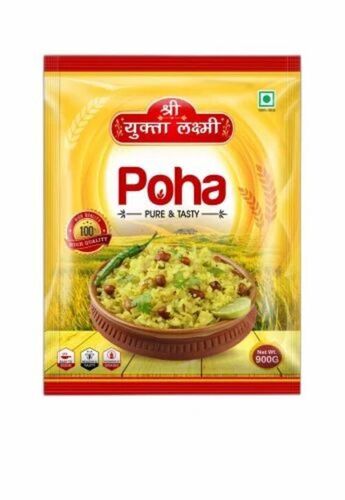 Poha Packaging Pouch - Plastic Material | Printed Design for Effective Food Storage, Ideal for Packing and Preserving Freshness
