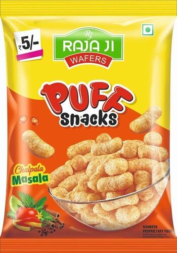 Puff Snacks Packaging Pouch - Plastic Material, Printed Design | Ideal for Convenient Snack Storage and Freshness Retention