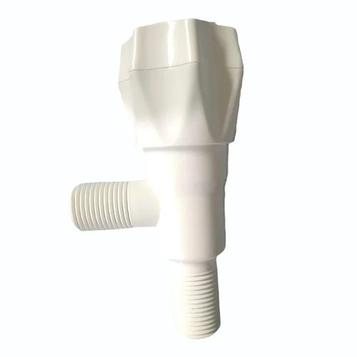 PVC Polo Bib Cock - PVC Plastic, Round Shape, Glossy Finish | White Color, Modern Design for Bathroom Fitting