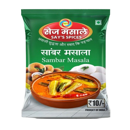 Sambar Masala Packaging Pouch - Plastic Material , Printed Design for Enhanced Visibility & Freshness Preservation