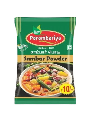 Sambar Masala Packaging Pouch - Plastic Material, Printed Design | Versatile for Home and Commercial Use