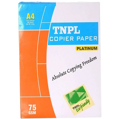 Tnpl Platinum 75 Gsm A4 Size Copier Paper 500 Sheets - Color: White