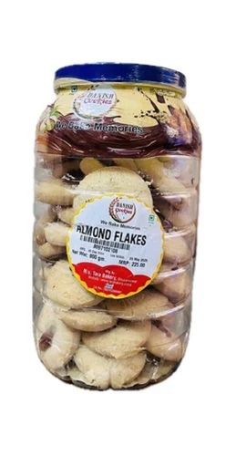 Almond Flakes Biscuits - Round Shape, Semi-Soft Texture | Sweet Taste, Vegetarian Delight, Perfect Digestive Treat