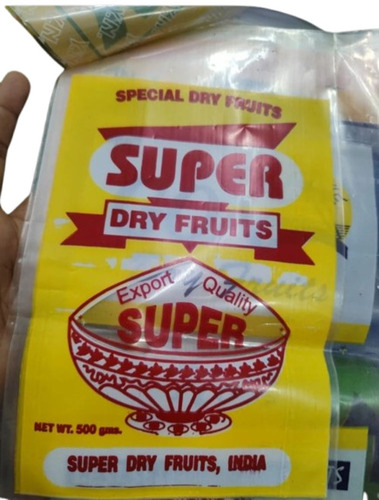Dry Fruits Packaging Pouches - 1 Kg Capacity, Printed PP (Polypropylene) Material, Heat Sealed Closure, Single Layer Lamination | Flexographic Printing