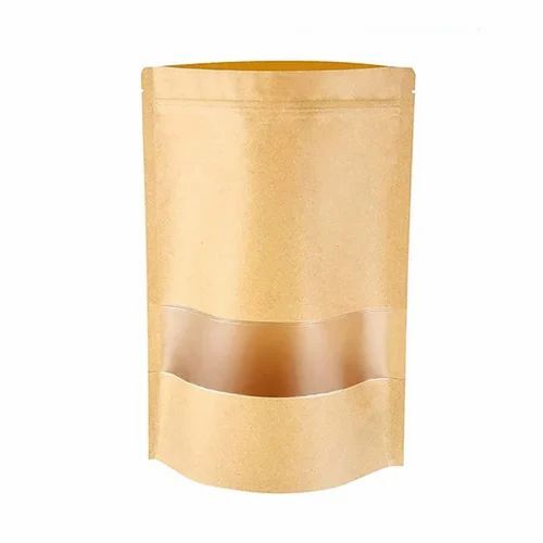 Kraft Paper Pouch - 8x12 Inches, Brown Matte Finish with Inner Layer Lamination, Flexographic Printing, Heat Sealed Closure
