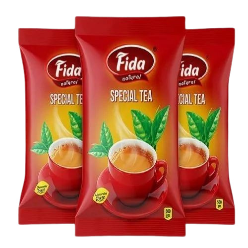 Printed Tea Packaging Pouch - Plastic Material Printed Design for Enhanced Brand Visibility and Product Freshness