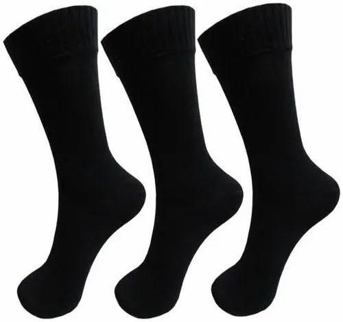 Pure Black Cotton Lycra Socks