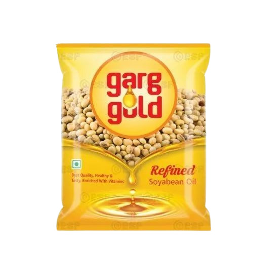 Soyabean Oil Packaging Pouch - Plastic Material, Printed Pattern | Ideal for Safe and Efficient Packaging of Soyabean Oil