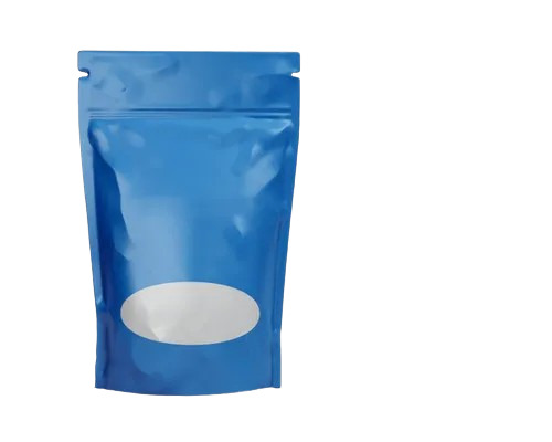 Standup Zipper Pouch - Plastic Printed Design | Blue Color Ideal for Packaging Material Usage
