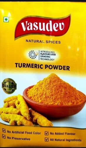 Turmeric Powder Packaging Pouch - PET (Polyester) Center Sealed Pouch, Printed Design for Enhanced Branding and Visibility