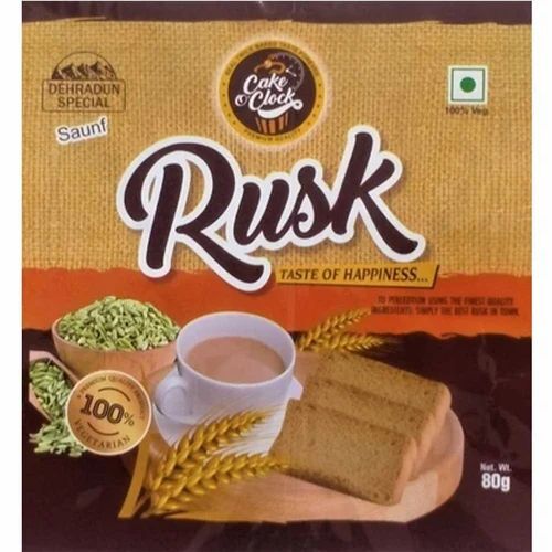 Rusk Packaging Pouch - PET Material, 8x12 Inches, Multi Color, Center Sealed Printed Pouch | Rotogravure Printing Technique, Available in Multiple Sizes