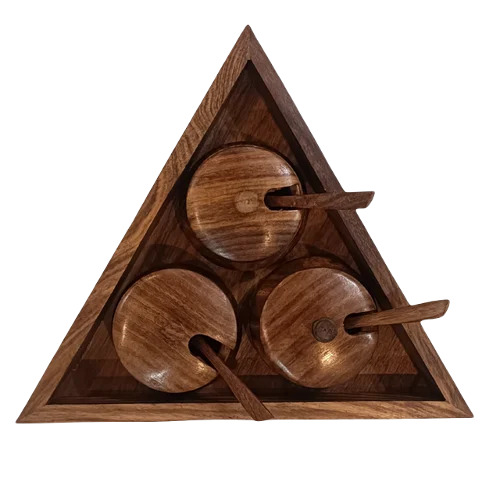 Wooden Container Spice Box - Wood Material, Available in Different Shapes, Brown Color | Fine Finishing for Kitchen Use