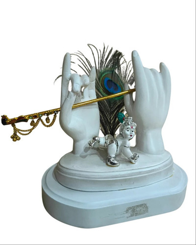 Wooden God Hand Statue - Color: White