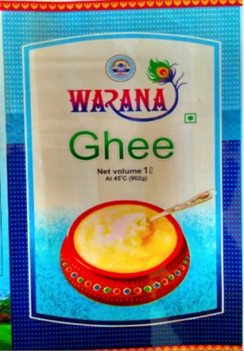 Ghee Packaging Pouch - Plastic Center Sealed Pouch, Customized Design with Rotogravure Printing & Heat Sealed Closure