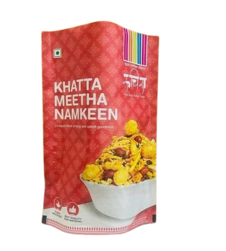 Khatta Meetha Namkeen Packaging Pouch - Plastic Material, Multi Color Design | Printed Pattern for Enhanced Branding & Appeal