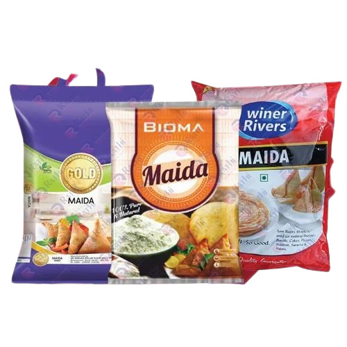 Maida Packaging Bag - Plastic Printed Design | Multi Color Ideal for Flour Storage and Distribution